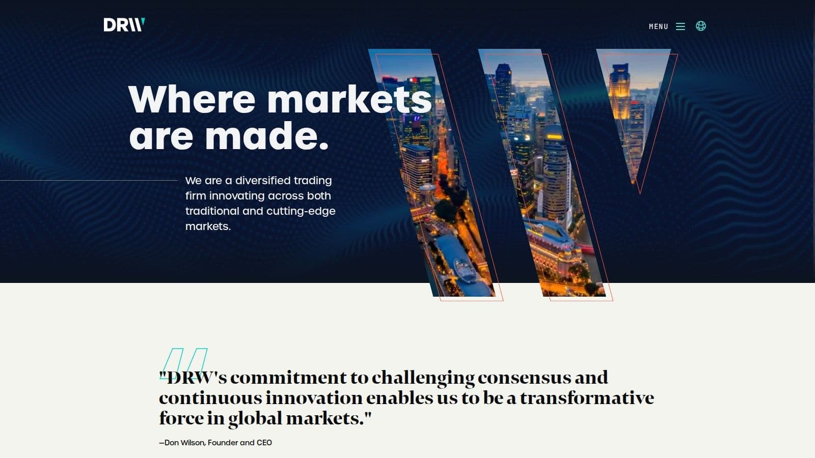 DRW homepage, October 2026