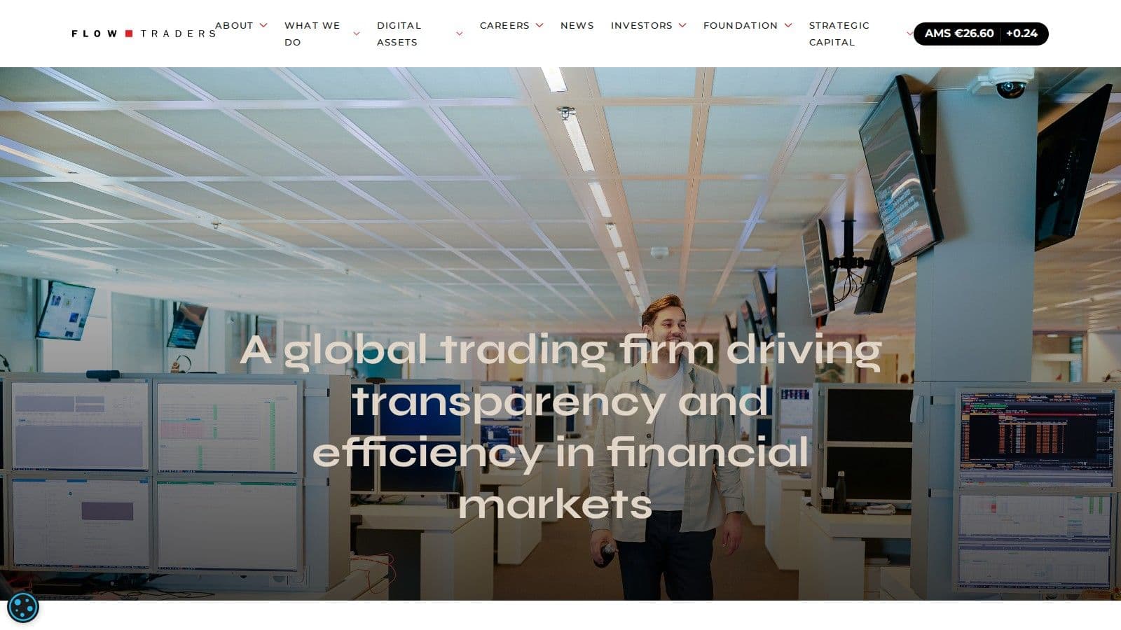 Flow Traders homepage, October 2026