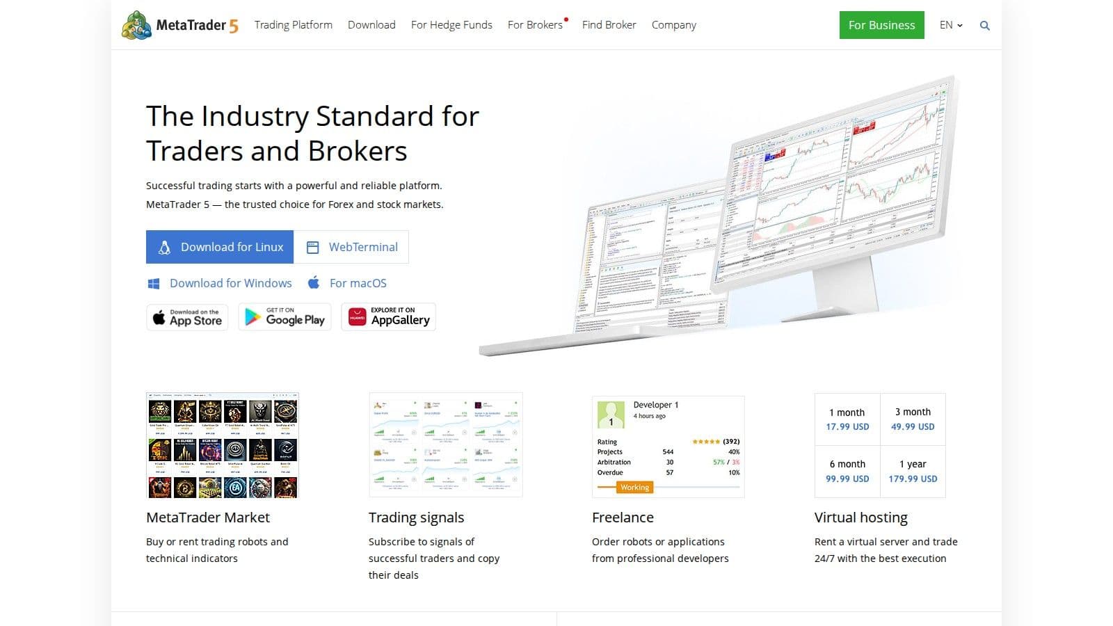 MetaTrader 5 homepage, October 2026