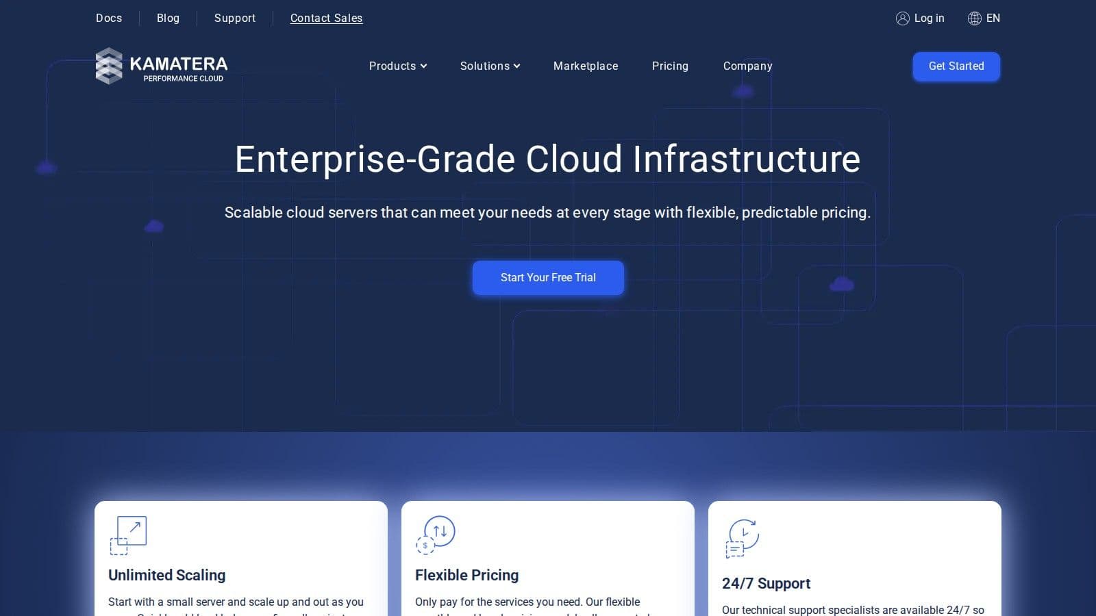 Kamatera homepage, October 2026