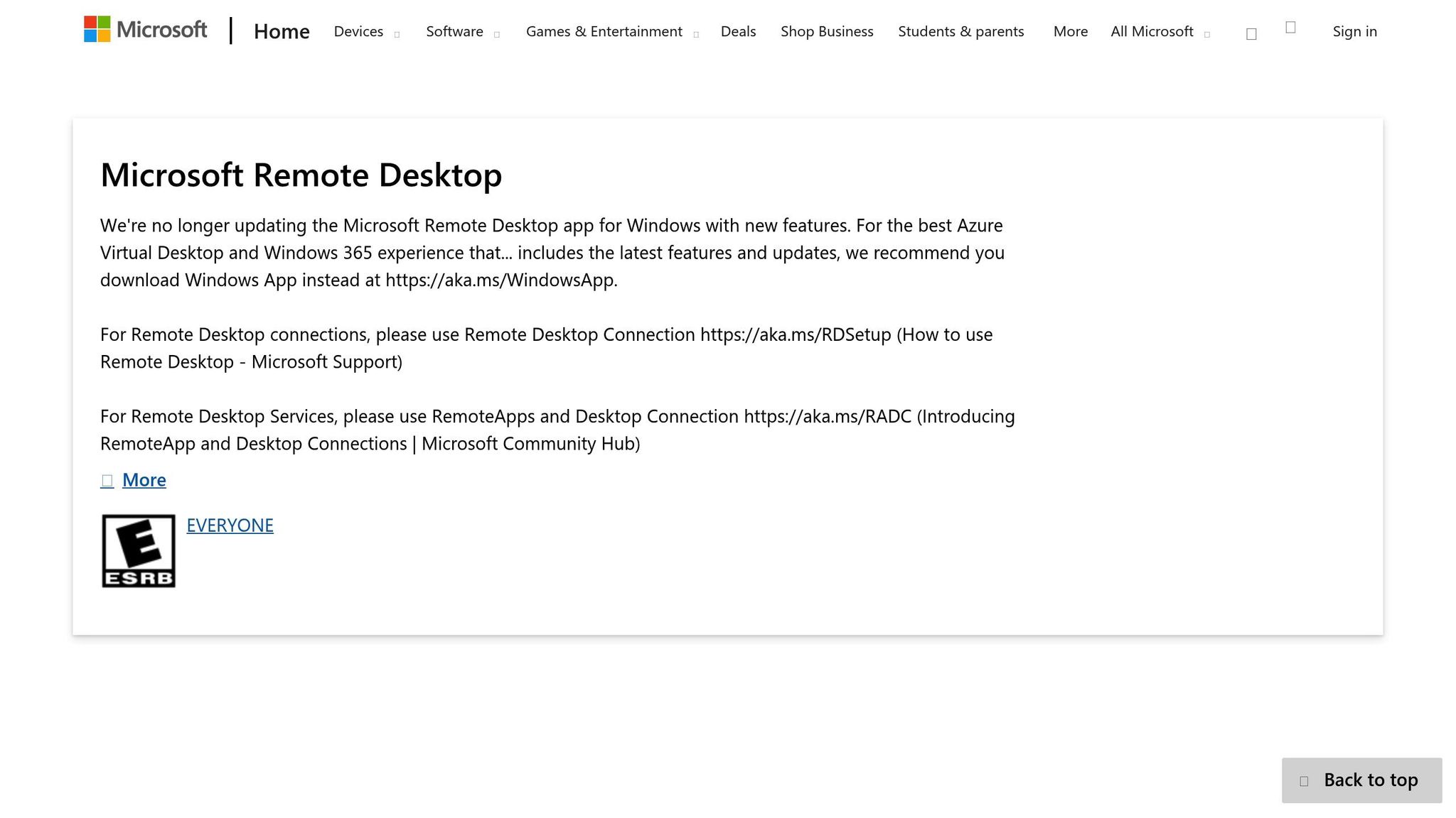 Microsoft Remote Desktop
